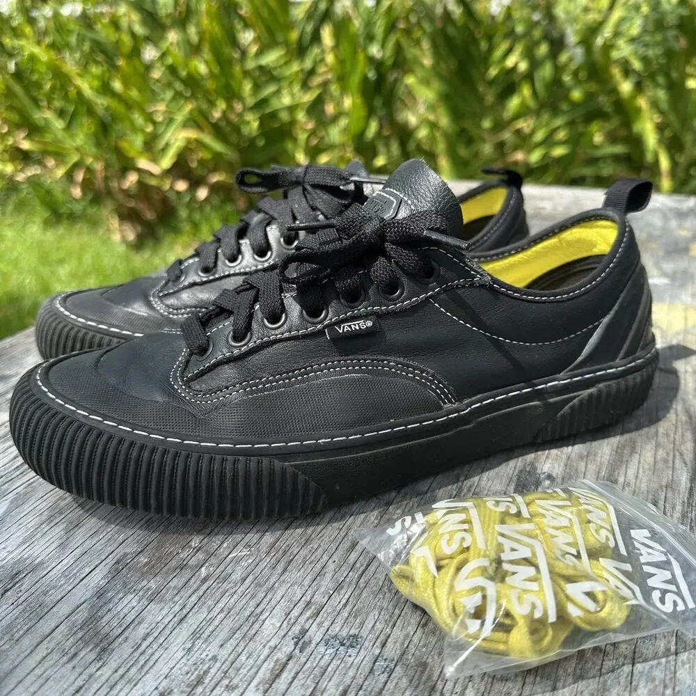 Vans Destruct SF Wade Goodall Black Yellow Men’s 9.5 Leather Sneakers BP